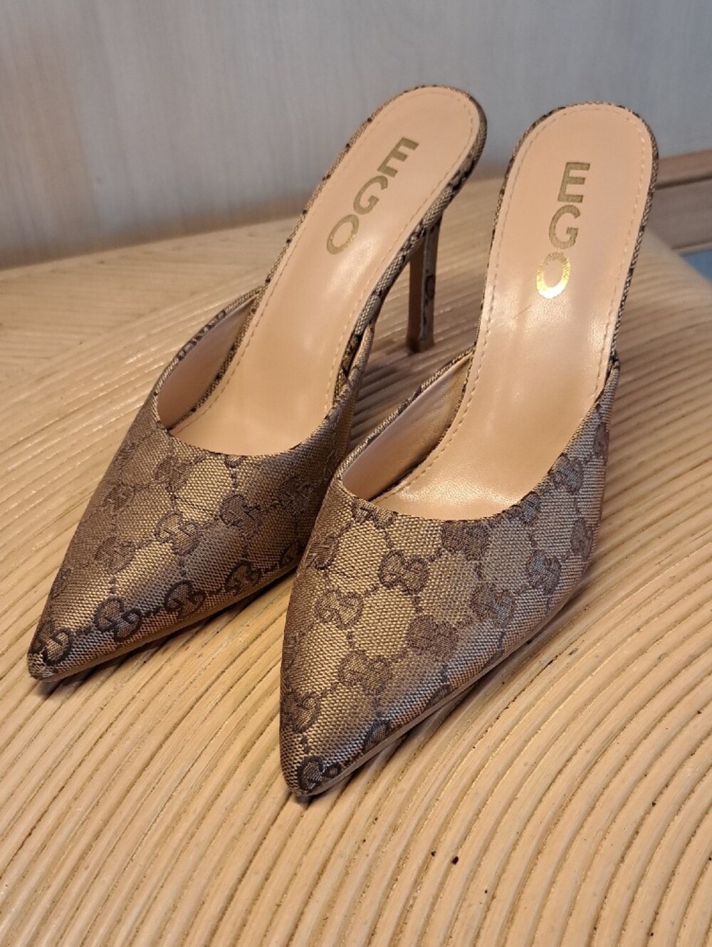 EGO GG Monogram-Print Slip-On Mules US 9 (8.5)